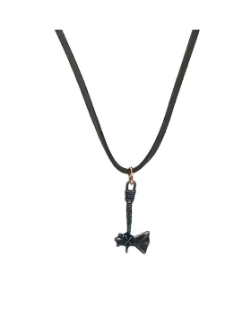 Copper Tomahawk on leather cord necklace