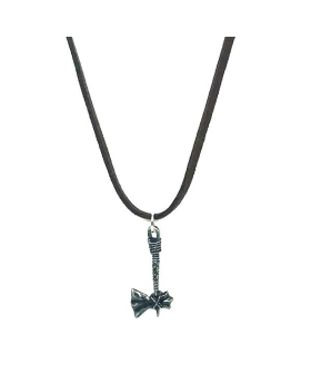 Pewter Tomahawk on leather necklace