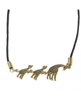 Gold mom and baby Giraffe necklace