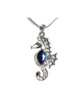 Rhinestone Sea Horse Necklace