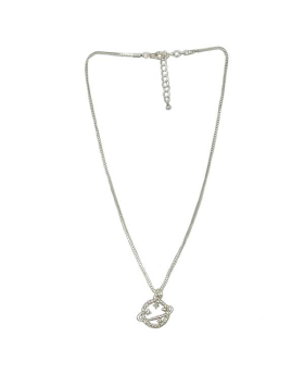 Universe charm with clear crystals on silver chain Necklace