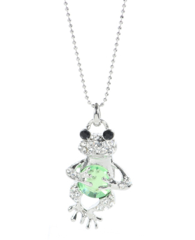 Rhinestone Frog Necklace