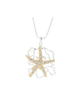 Rhinestone Starfish Coral Necklace