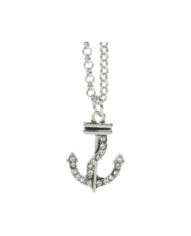 Rhinestone Anchor Necklace
