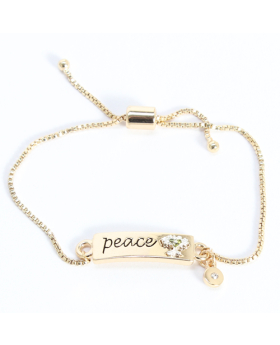 Gold Finish Peace Bracelet