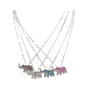 Rhinestone Elephant necklace assorted