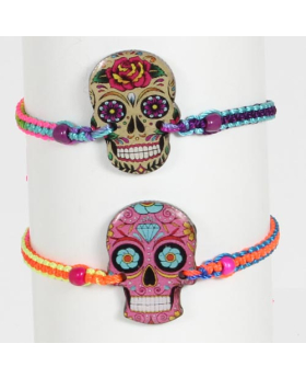 Asst Day of the Dead Design Skull Bracelets