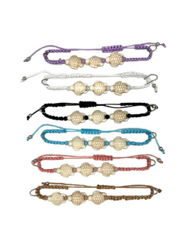 White Turtle Beads on string Bracelet