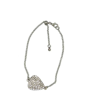 Crystal Guitar Pick Silver Bracelet