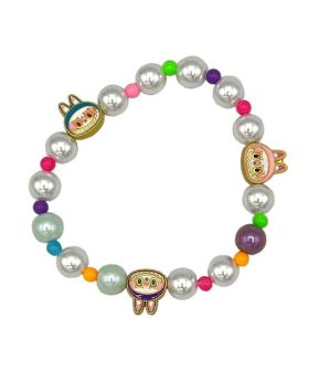 Colored beads and Pearls with Bunny head beads Bracelet