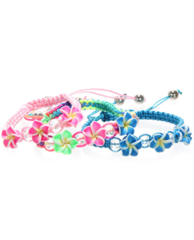 Assorted Hawaiian Flower Woven Bracelet
