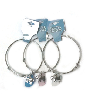 Sea Glass Elephant Bangle Bracelet