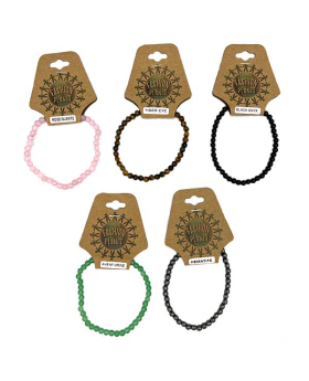 Assorted Small round Genuine Stone bead Bracelet