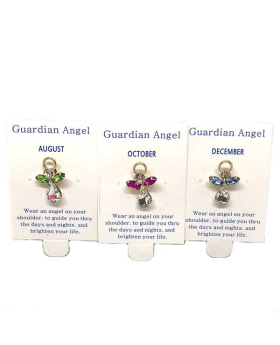 Birthstone Guardian Angel pins