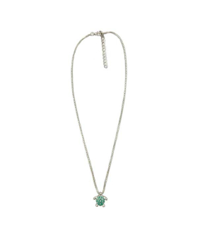 Enamel Turtle with crystals Necklace
