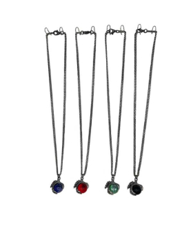 Long antique silver chain with Claw holding glass ball Necklace assorted