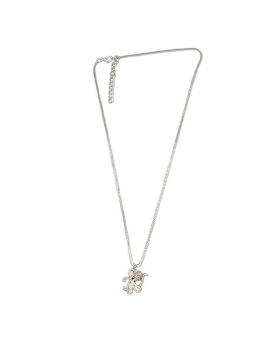 Silver and crystal Octopus charm on silver chain Necklace