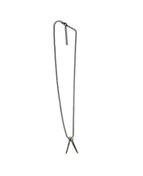 Silver Knives on heavy silver box chain Necklace