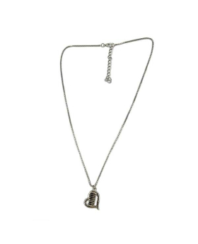Without Music Heart charm with Piano Keys inside charm on silver charm Necklace