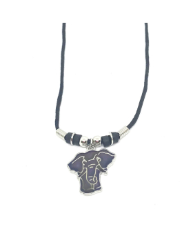 Elephant mood necklace on black cord