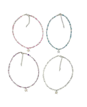 Silver Starfish with assorted beads Necklace