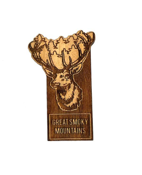 Elk Cutout Wood Magnet with Namedrop