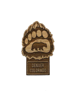 Bear Paw Cutout Wood Magnet