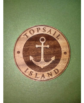 Anchor Wood Round 2.5" Magnet 