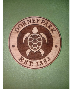 Turtle Wood Round 2.5" Magnet 